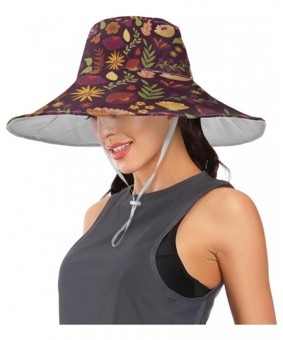 Flower Wide-Brimmed Visor Adjustable and Retractable Brim Sunshade Hat for Men and Women Multicoloured $10.32 Sun Hats