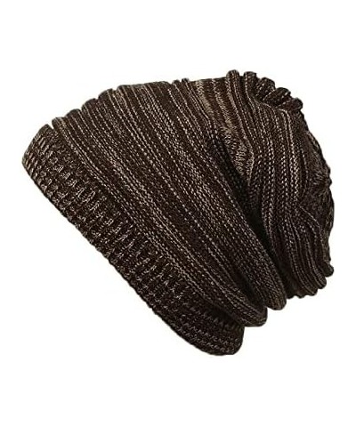 Unisex Knit Cuff Beanie Hat Soft Warm Slouchy Beanie Hat Warm Ski Hat Soft Daily Hat B-coffee $7.58 Skullies & Beanies