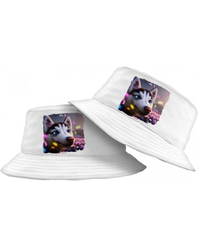 Cute Husky Art Bucket Hat - Cartoon Hat - Graphic Art Bucket Hat $7.27 Bucket Hats