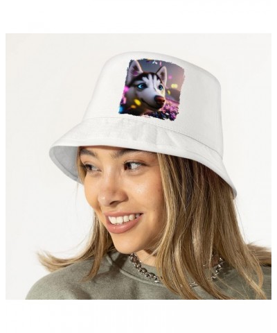 Cute Husky Art Bucket Hat - Cartoon Hat - Graphic Art Bucket Hat $7.27 Bucket Hats