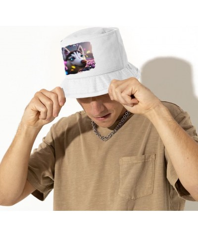 Cute Husky Art Bucket Hat - Cartoon Hat - Graphic Art Bucket Hat $7.27 Bucket Hats