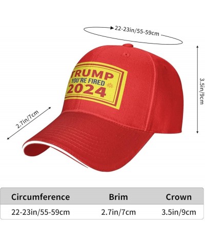 Trump You're Fired 2024 Baseball Cap for Men Women Adjustabl Unisex Golf Dad Hat Red $12.36 Baseball Caps