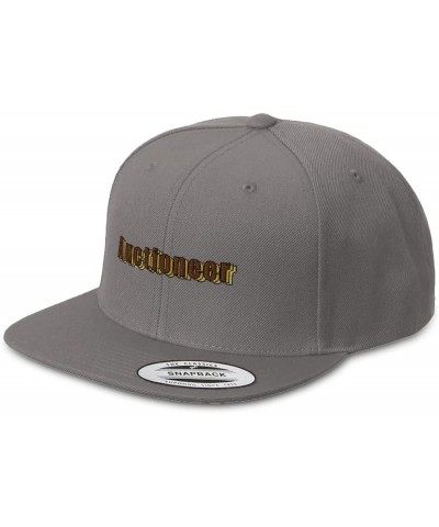 Snapback Hats for Men and Women Auctioneer Acrylic Flat Bill Baseball Dark Grey Design Only $15.04 Baseball Caps