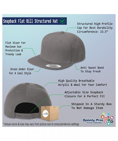 Snapback Hats for Men and Women Auctioneer Acrylic Flat Bill Baseball Dark Grey Design Only $15.04 Baseball Caps