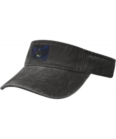 Smoke Flag of Maine Sun Visor Hats for Women Men Adjustable Sports Sun Hats Cotton Golf Cap Black $11.65 Visors