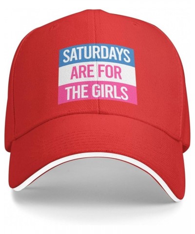 Saturdays are for The Girls Baseball Cap for Women Cowboy Hat Trucker Hat Men Dad Hat Adjustable Snapback Hat Black Red $11.3...