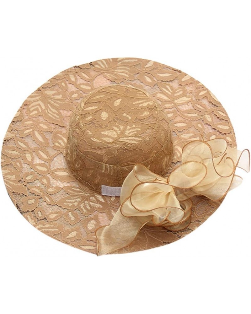 Women's Church Fascinator Bridal Tea Party Wedding Hat Mens Running Hats H-khaki $8.81 Sun Hats