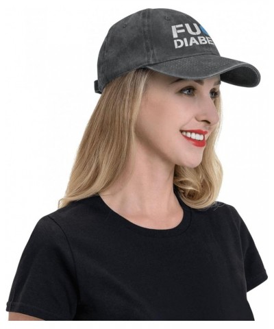 Fuck Diabetes Awareness Cowboy Hat Adjustable Washable Cowboy Baseball Hat Unisex Black Black $14.29 Cowboy Hats