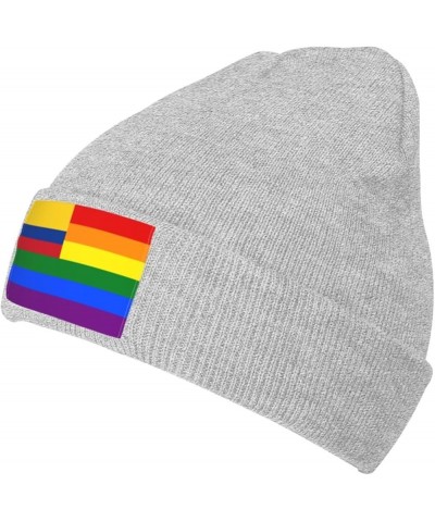 Colombia Rainbow Flag Beanie Hat for Men Women Knit Skull Cap Warm Hats Black Knitted Caps Gray $12.63 Skullies & Beanies