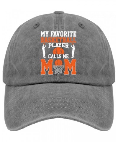 My Favorite Basketball Player Calls me mom Baseball Cap Trucker hat Women Pigment Black Running hat Men Gifts for Pigment Gra...