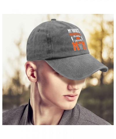 My Favorite Basketball Player Calls me mom Baseball Cap Trucker hat Women Pigment Black Running hat Men Gifts for Pigment Gra...