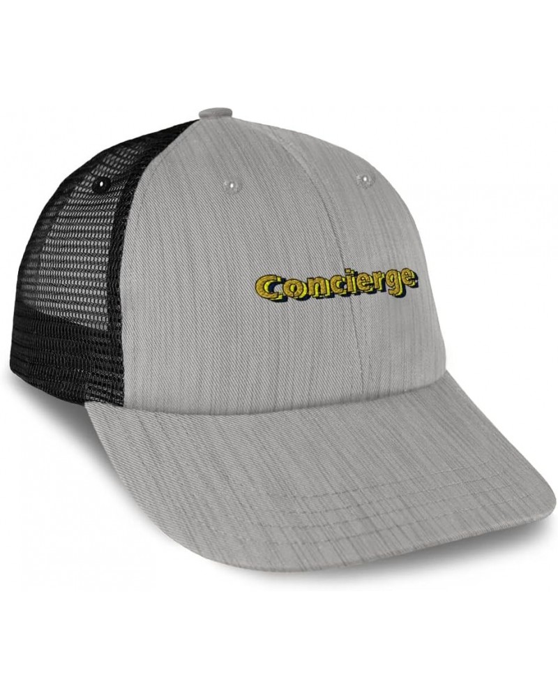 Custom Trucker Hat Baseball Cap Concierge Inquiries Cotton Phone Dad Hats for Men & Women Heather Gray Black Design Only $14....