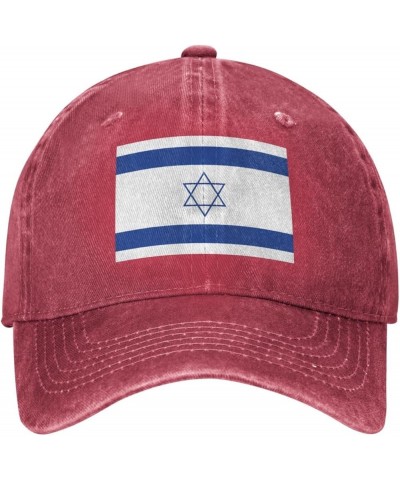 Israel Israeli Flags Cowboy Hat Men Vintage Baseball Cap Women Trucker Hat Dad Hat Adjustable Snapback Hat Black Red $11.60 B...