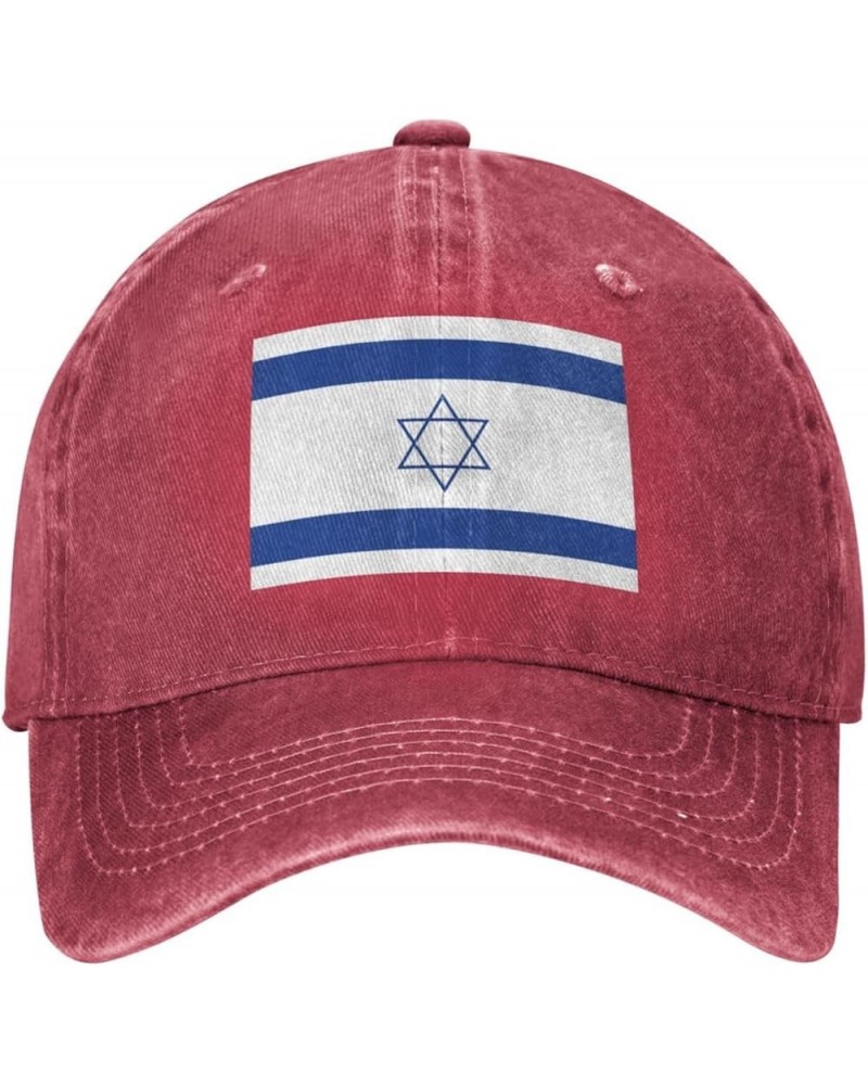 Israel Israeli Flags Cowboy Hat Men Vintage Baseball Cap Women Trucker Hat Dad Hat Adjustable Snapback Hat Black Red $11.60 B...