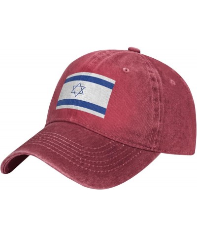 Israel Israeli Flags Cowboy Hat Men Vintage Baseball Cap Women Trucker Hat Dad Hat Adjustable Snapback Hat Black Red $11.60 B...