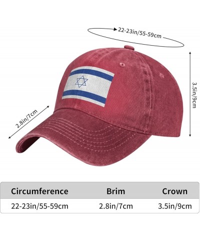 Israel Israeli Flags Cowboy Hat Men Vintage Baseball Cap Women Trucker Hat Dad Hat Adjustable Snapback Hat Black Red $11.60 B...