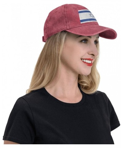 Israel Israeli Flags Cowboy Hat Men Vintage Baseball Cap Women Trucker Hat Dad Hat Adjustable Snapback Hat Black Red $11.60 B...