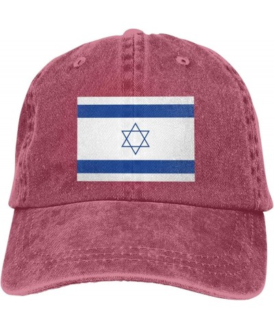 Israel Israeli Flags Cowboy Hat Men Vintage Baseball Cap Women Trucker Hat Dad Hat Adjustable Snapback Hat Black Red $11.60 B...