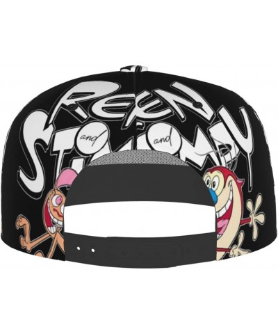 The Ren Anime Stimpy Show Baseball Cap Hat Flat Brim Bill Baseball Cap Adjustable Snapback Hat Hip Hop Cap Dad Hat for Men Wo...