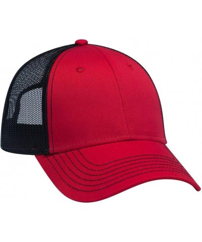 6 Panel Low Profile Contrast Vertical Mesh Back Cap Red/Red/Blk $10.16 Baseball Caps