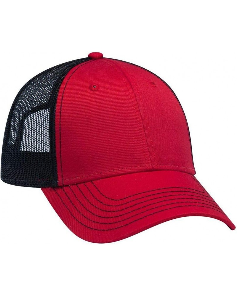 6 Panel Low Profile Contrast Vertical Mesh Back Cap Red/Red/Blk $10.16 Baseball Caps