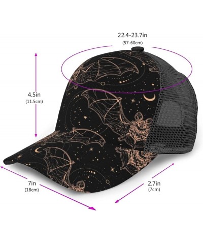 Poisonous Mushrooms and Human Skulls Curved Brim Mesh Baseball Cap Casual Sun Hat All Seasons for Unisex Profoundly Shiny Bat...