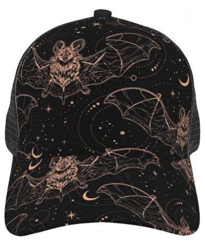 Poisonous Mushrooms and Human Skulls Curved Brim Mesh Baseball Cap Casual Sun Hat All Seasons for Unisex Profoundly Shiny Bat...