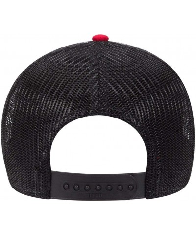 6 Panel Low Profile Contrast Vertical Mesh Back Cap Red/Red/Blk $10.16 Baseball Caps