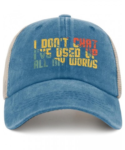 I Don't Chat I've Used Up All My Words Hat Funny Hat for Women Men AllBlack Bucket Hats Baseball Hat Lake Blue $11.03 Sun Hats