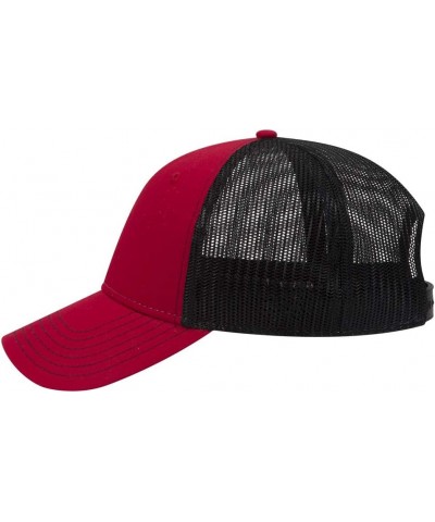 6 Panel Low Profile Contrast Vertical Mesh Back Cap Red/Red/Blk $10.16 Baseball Caps