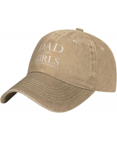 Hats Girl Dad Outnumbered Hats for Men Funny Womens Hats Natural $11.39 Cowboy Hats