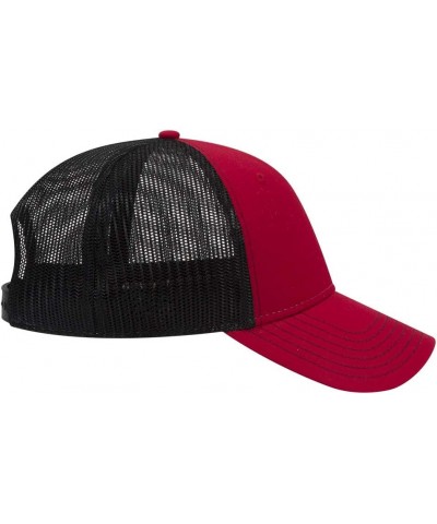 6 Panel Low Profile Contrast Vertical Mesh Back Cap Red/Red/Blk $10.16 Baseball Caps