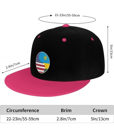 Yin Yang Flag Combination of America and Rwanda Snapback Hat for Men Women Baseball Cap Trucker Flat Bill Hats Dad Caps Pink ...