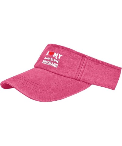 I Love My Awesome Husband Hats Visors for Men Golf Cap Trendy Sun Protection Cap Pink $11.38 Visors