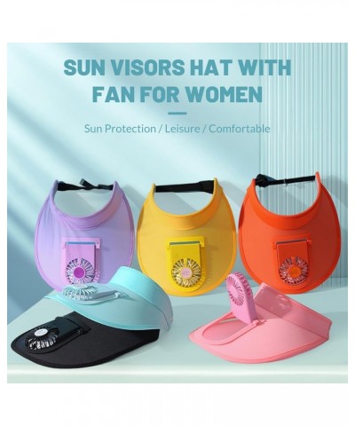 Sun Visor Hat with Fan,USB Charging Fan Visor Hat - 3 Speeds,Large Area Sun Protection,Visors for Adult Kids Black $8.81 Visors