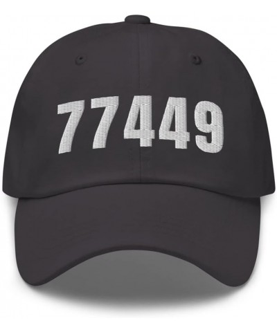 Zip Code 77449 Hat Houston Sugar Land Texas TX Dad Cap Embroidered Dad Hat Baseball Cap with Adjustable Buckle Strap Dark Gre...