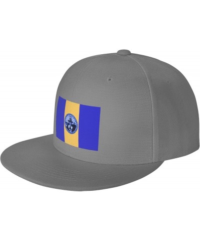 Flag of Southampton, New York Snapback Hats for Men Baseball Cap Trucker Hat Flat Brim Hats Gray $12.59 Baseball Caps