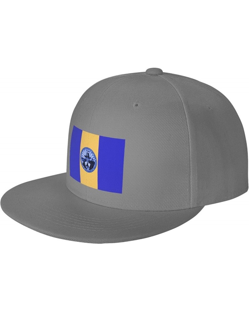 Flag of Southampton, New York Snapback Hats for Men Baseball Cap Trucker Hat Flat Brim Hats Gray $12.59 Baseball Caps