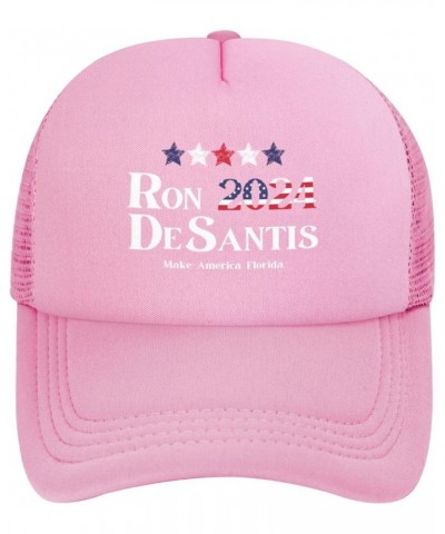 Ron Desantis Trucker Hat Men Mesh Baseball Cap Women Dad Hat Sun Hat Adjustable Cowboy Hat Black Pink $10.66 Baseball Caps