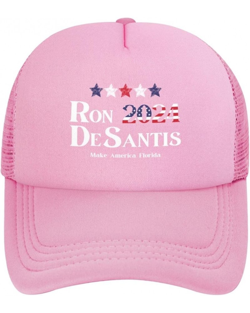 Ron Desantis Trucker Hat Men Mesh Baseball Cap Women Dad Hat Sun Hat Adjustable Cowboy Hat Black Pink $10.66 Baseball Caps