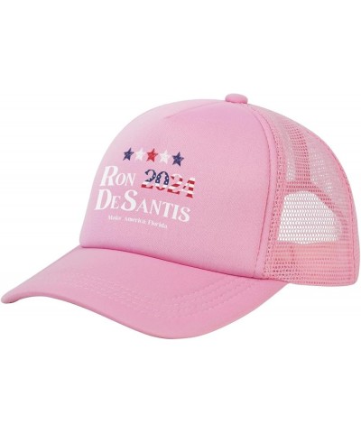 Ron Desantis Trucker Hat Men Mesh Baseball Cap Women Dad Hat Sun Hat Adjustable Cowboy Hat Black Pink $10.66 Baseball Caps