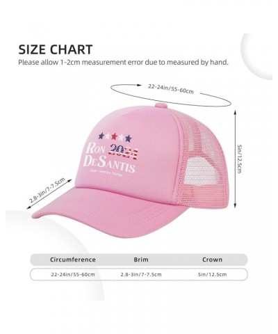 Ron Desantis Trucker Hat Men Mesh Baseball Cap Women Dad Hat Sun Hat Adjustable Cowboy Hat Black Pink $10.66 Baseball Caps