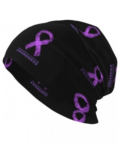 Pancreatic Cancer Awareness Purple Ribbon Experience Cozy Luxury: Milk Silk Knit Beanie - Your Must-Have Outdoor Accessory! $...