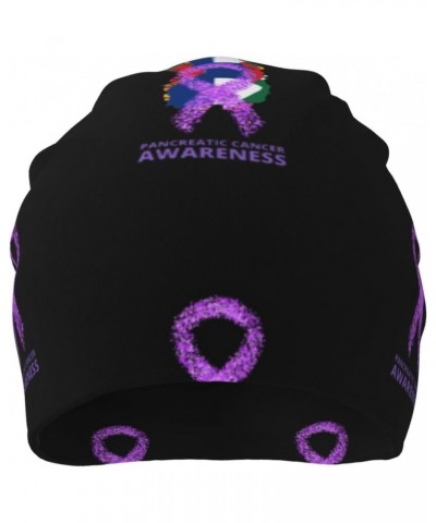 Pancreatic Cancer Awareness Purple Ribbon Experience Cozy Luxury: Milk Silk Knit Beanie - Your Must-Have Outdoor Accessory! $...