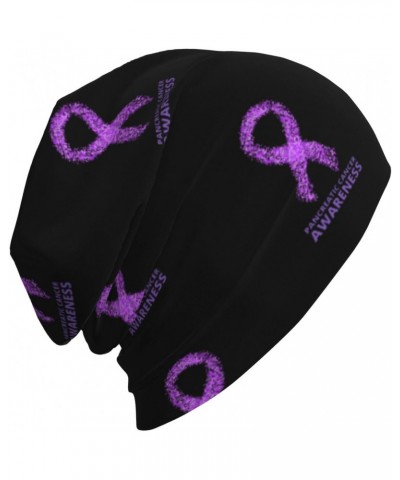 Pancreatic Cancer Awareness Purple Ribbon Experience Cozy Luxury: Milk Silk Knit Beanie - Your Must-Have Outdoor Accessory! $...