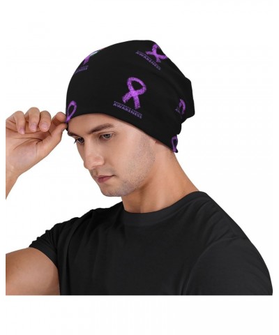 Pancreatic Cancer Awareness Purple Ribbon Experience Cozy Luxury: Milk Silk Knit Beanie - Your Must-Have Outdoor Accessory! $...