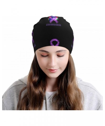 Pancreatic Cancer Awareness Purple Ribbon Experience Cozy Luxury: Milk Silk Knit Beanie - Your Must-Have Outdoor Accessory! $...