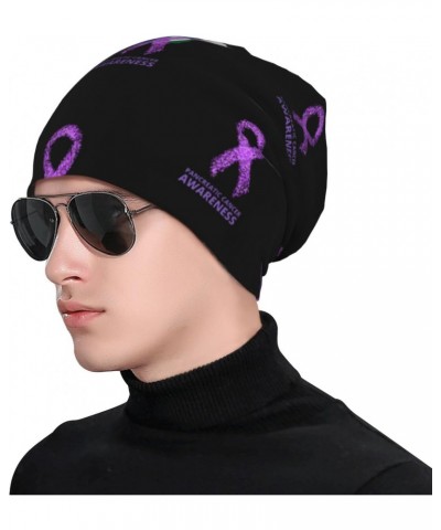 Pancreatic Cancer Awareness Purple Ribbon Experience Cozy Luxury: Milk Silk Knit Beanie - Your Must-Have Outdoor Accessory! $...