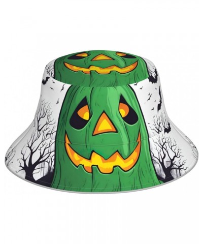 Green Ghost Horror Halloween Pumpkin Print Fisherman's Cap Fashionable Hat Fisherman Hats Sun Hats for Fishing, Cap $12.79 Su...