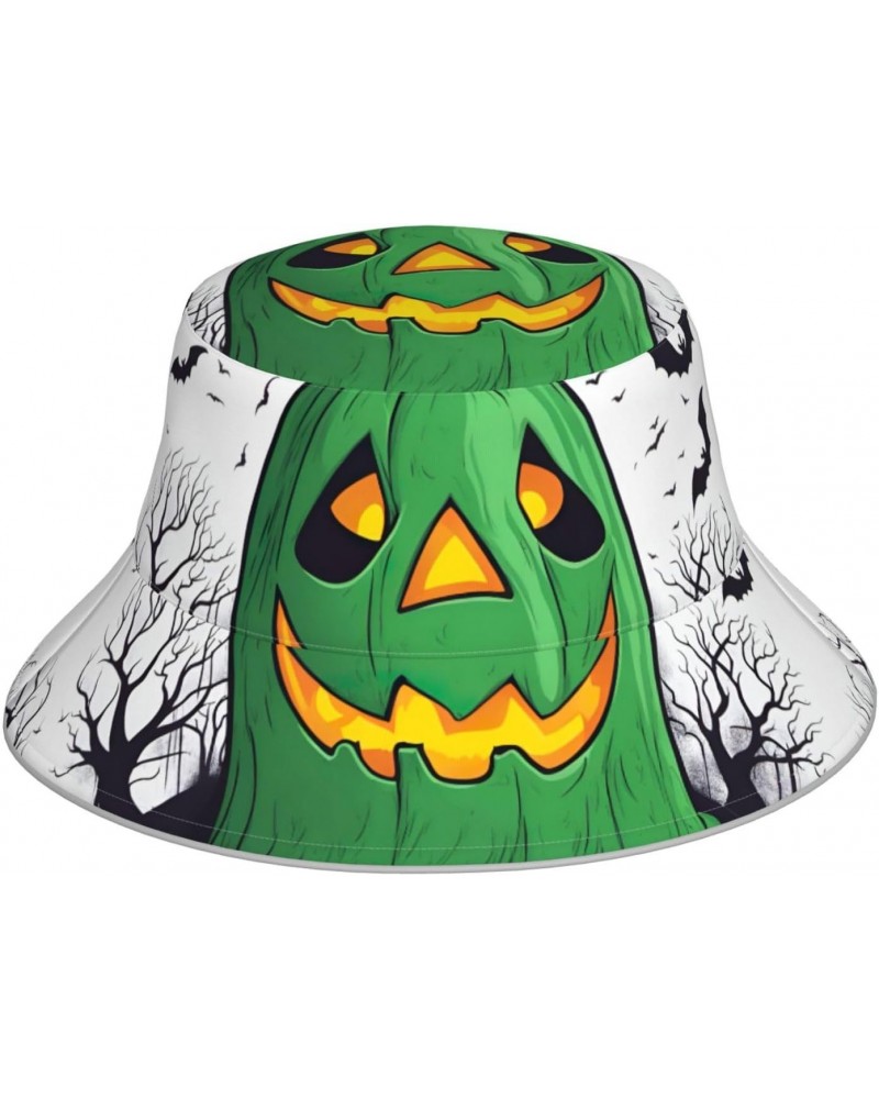 Green Ghost Horror Halloween Pumpkin Print Fisherman's Cap Fashionable Hat Fisherman Hats Sun Hats for Fishing, Cap $12.79 Su...